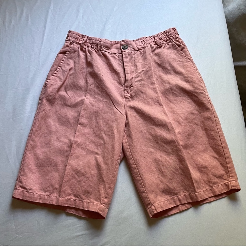 GALERIES‎ LAFAYETTE pink cotton linen blend shorts